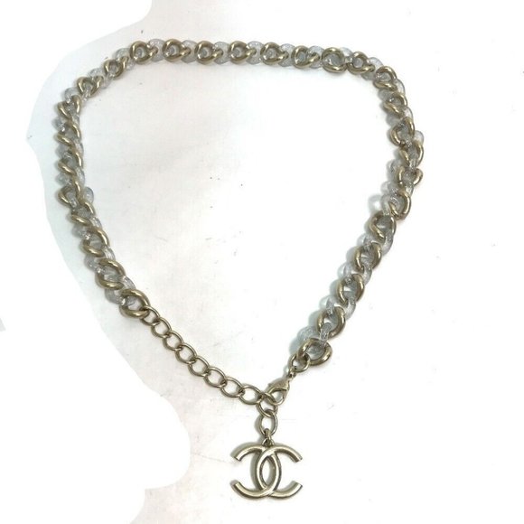 CHANEL CC CC Mark Chain Glitter belt Metal Gold - Picture 1 of 4